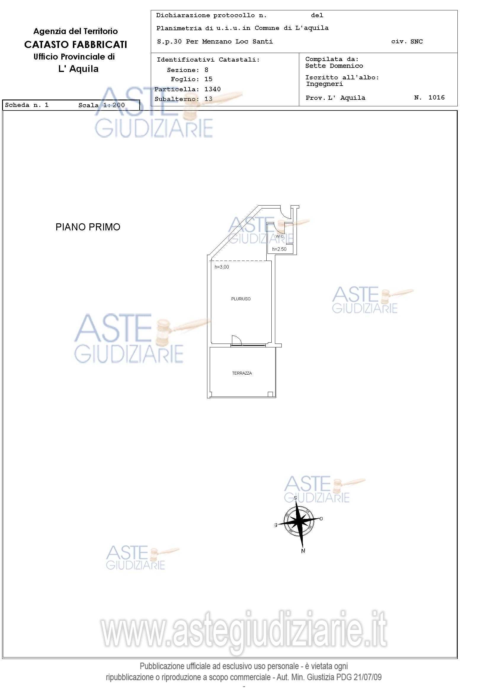 Planimetria del bene