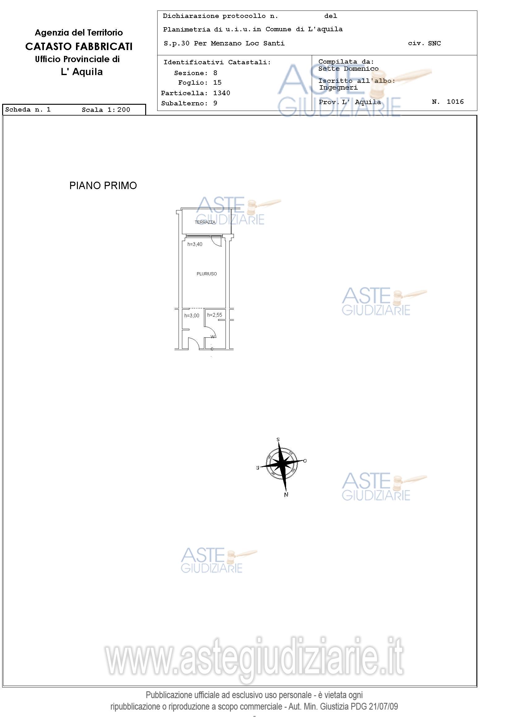 Planimetria del bene