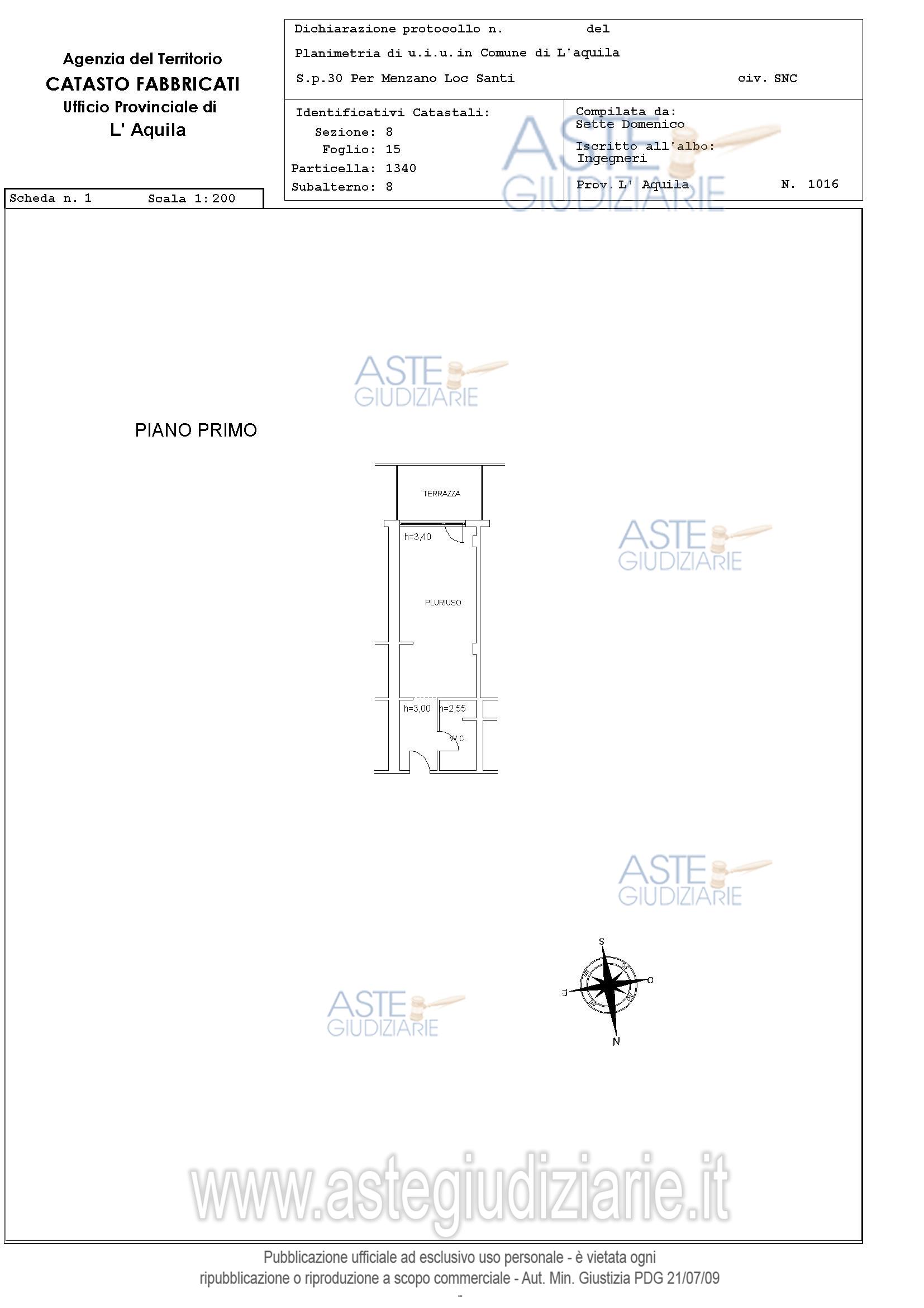 Planimetria del bene