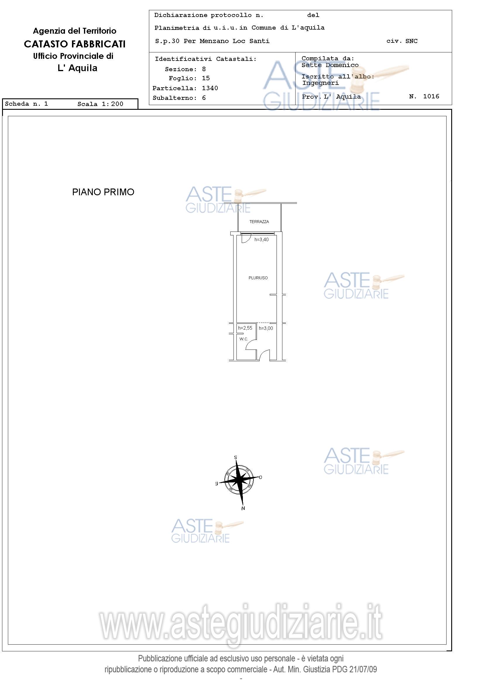 Planimetria del bene