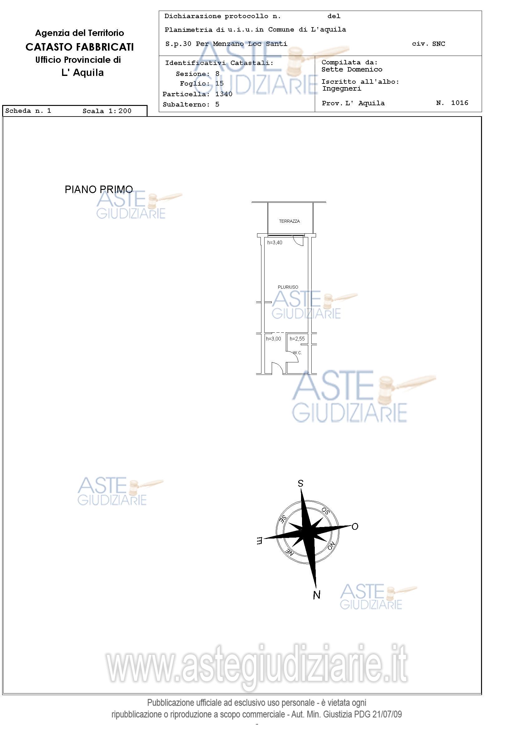 Planimetria del bene