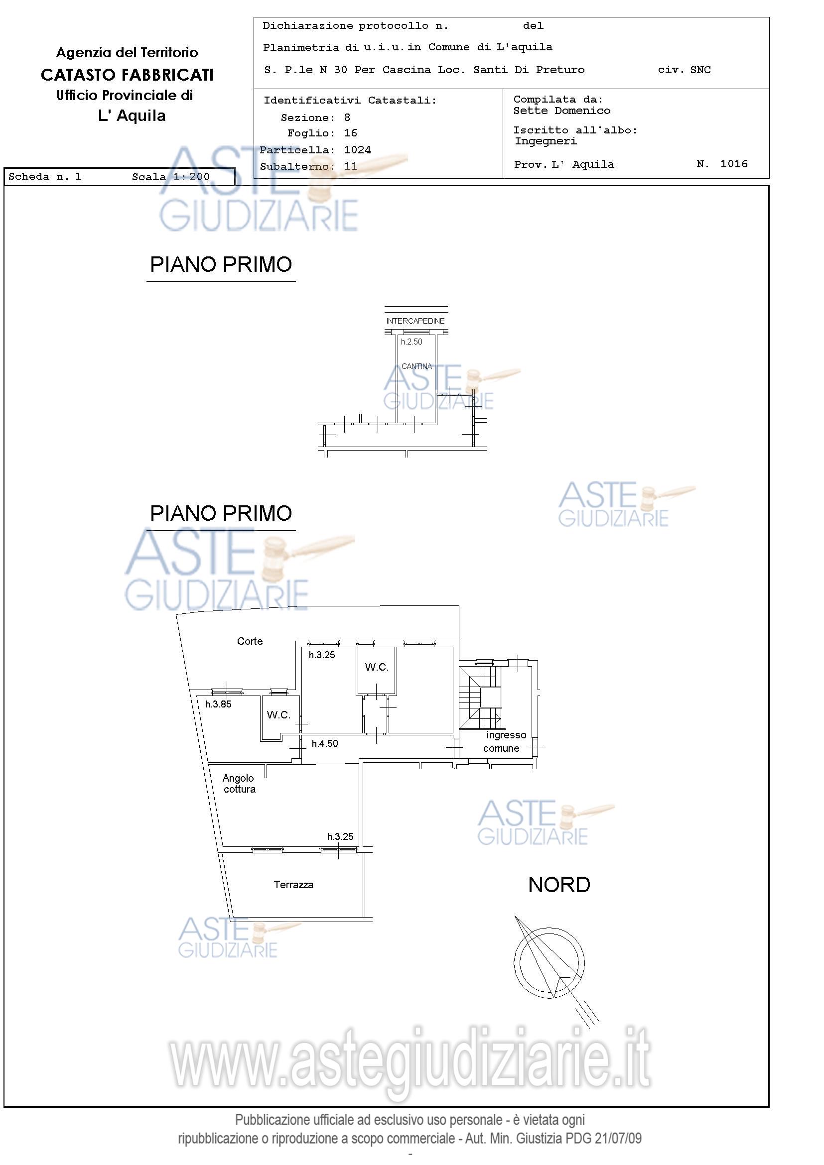 Planimetria del bene