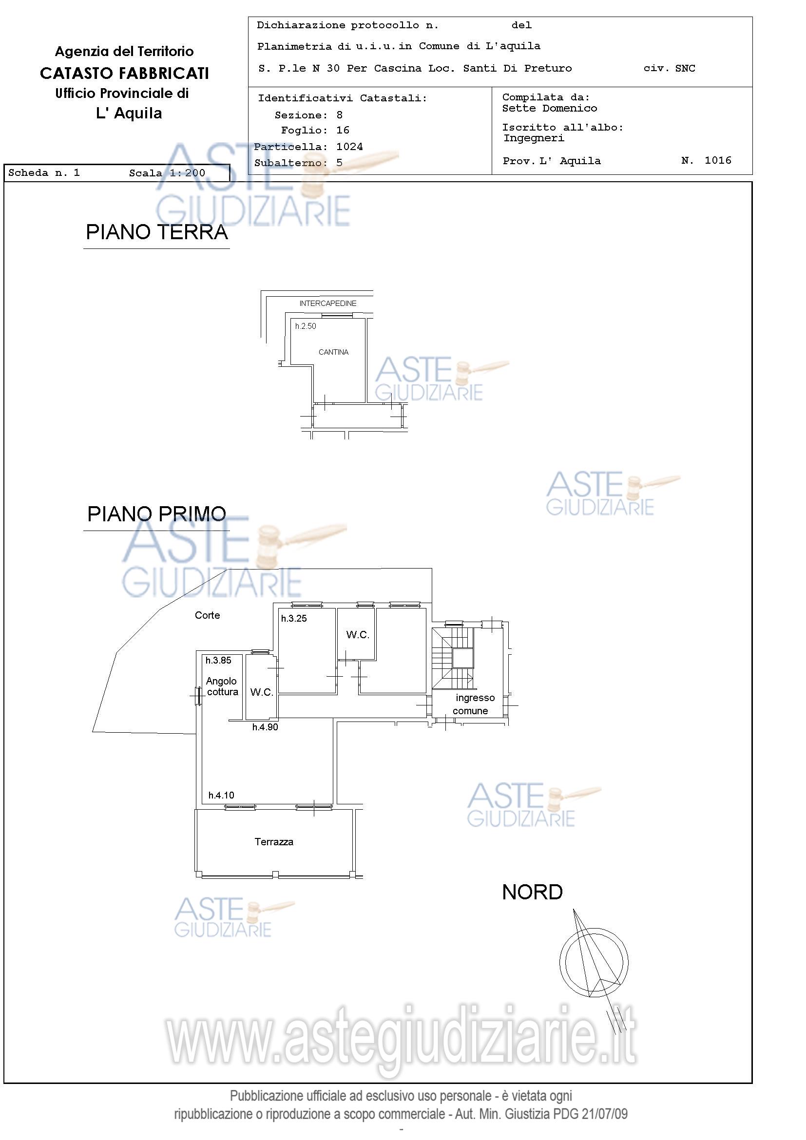 Planimetria del bene