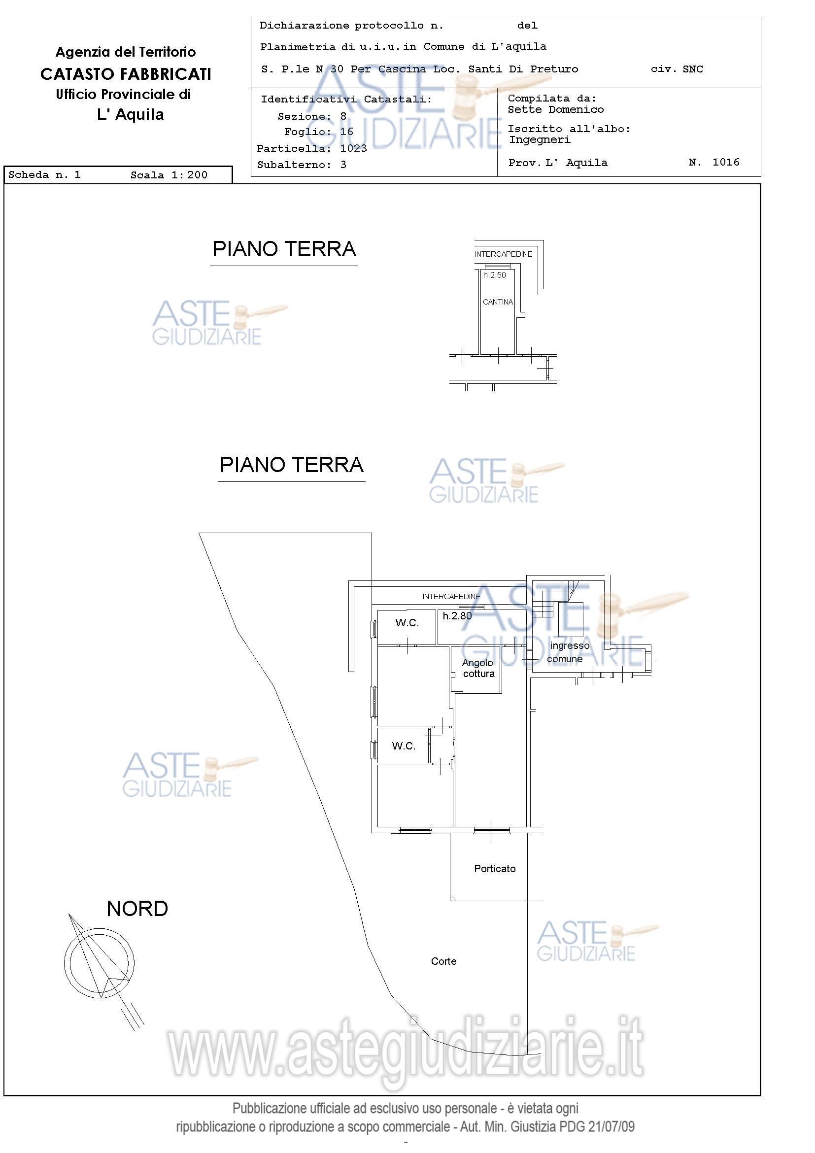 Planimetria del bene