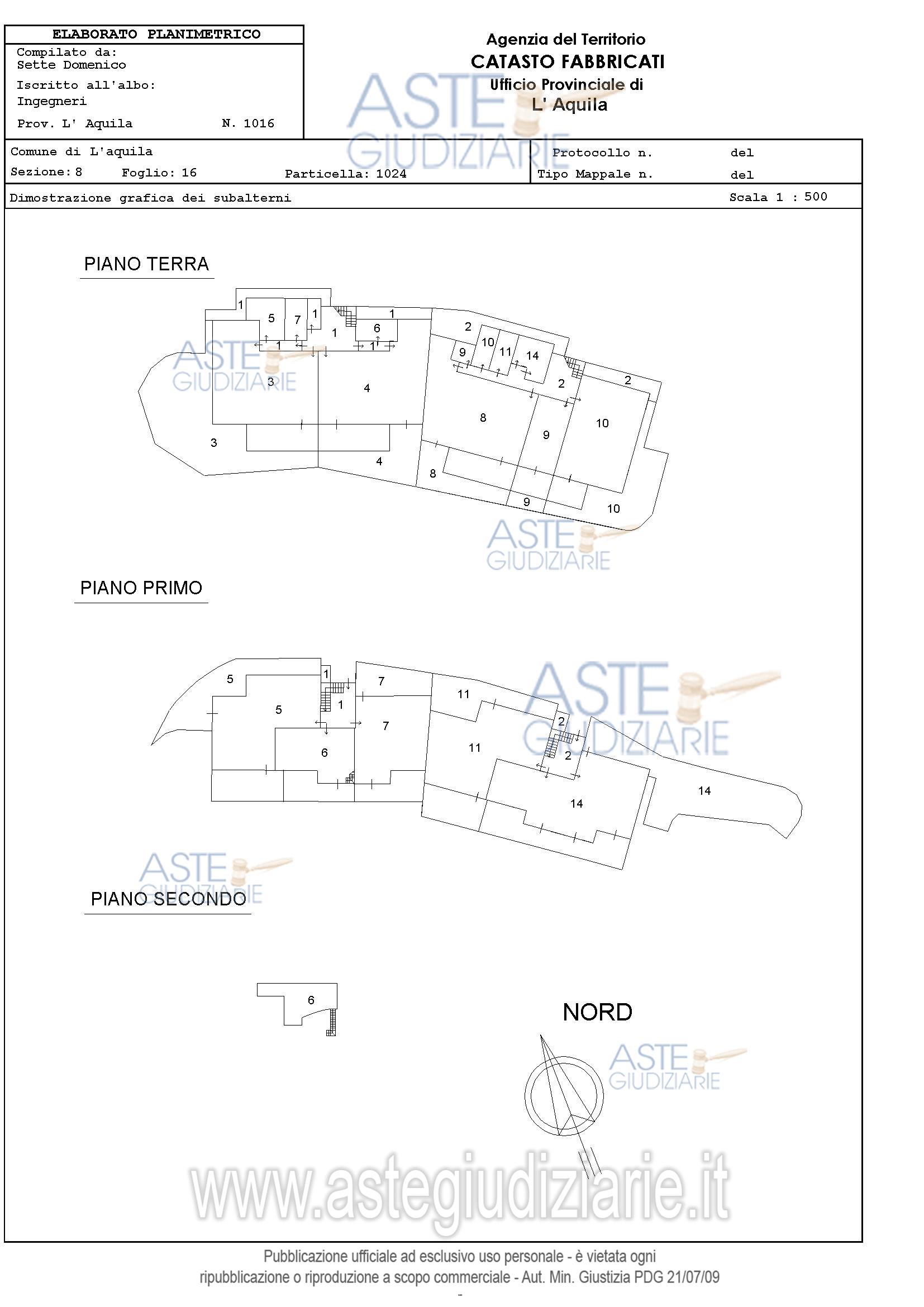 Planimetria del bene