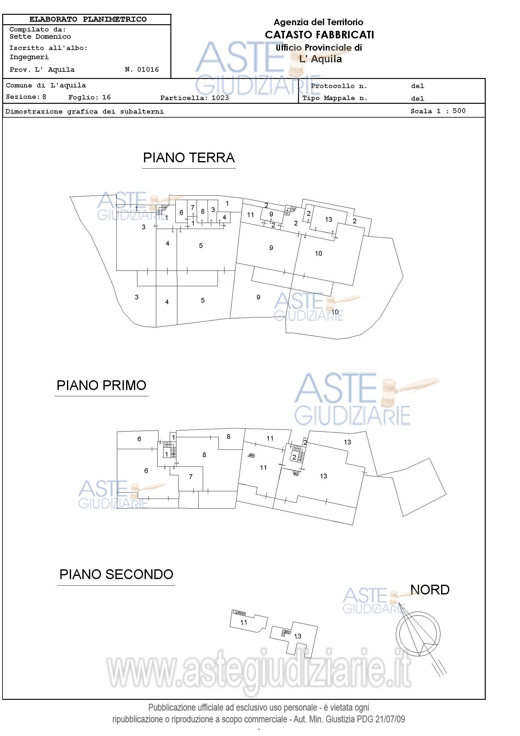 Planimetria del bene