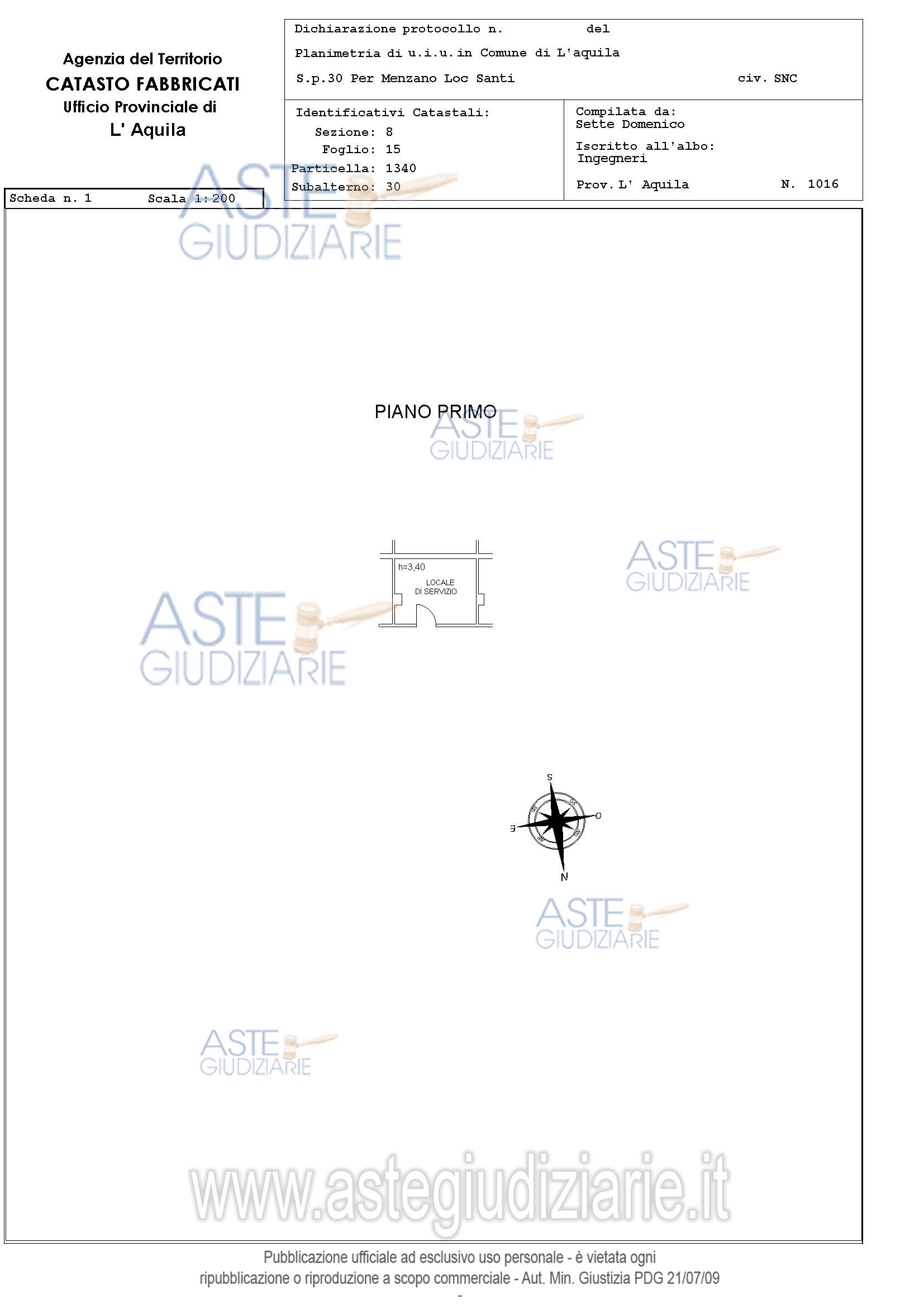 Planimetria del bene