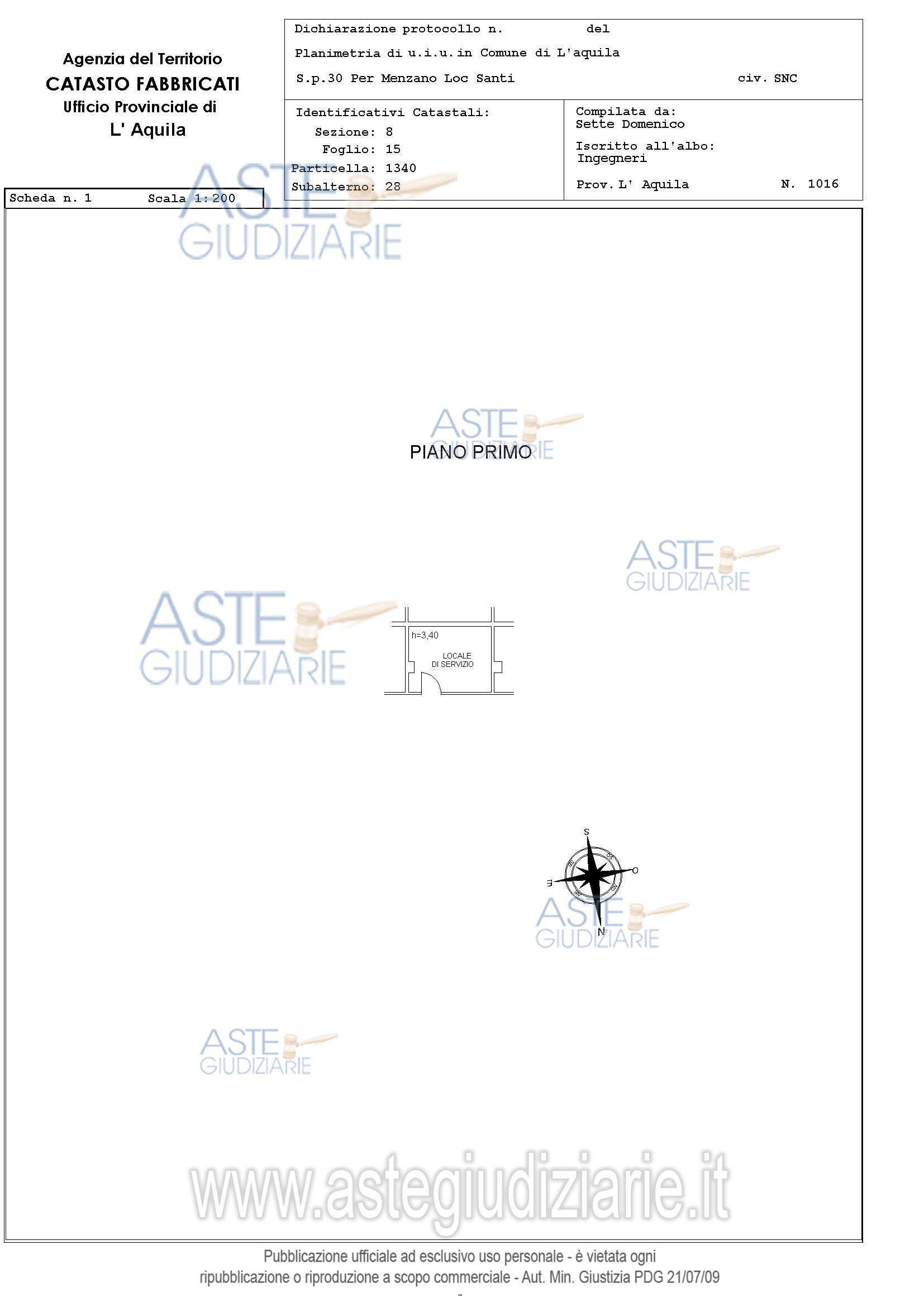 Planimetria del bene