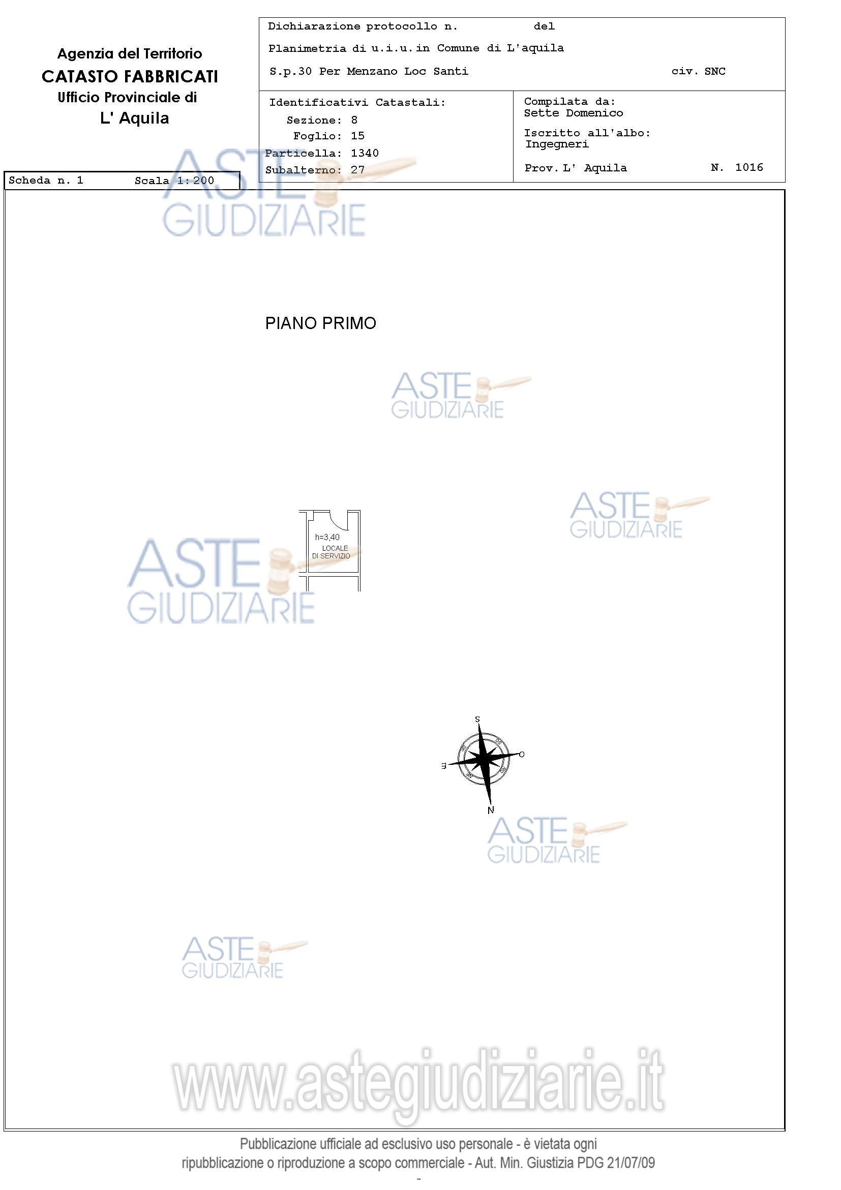 Planimetria del bene