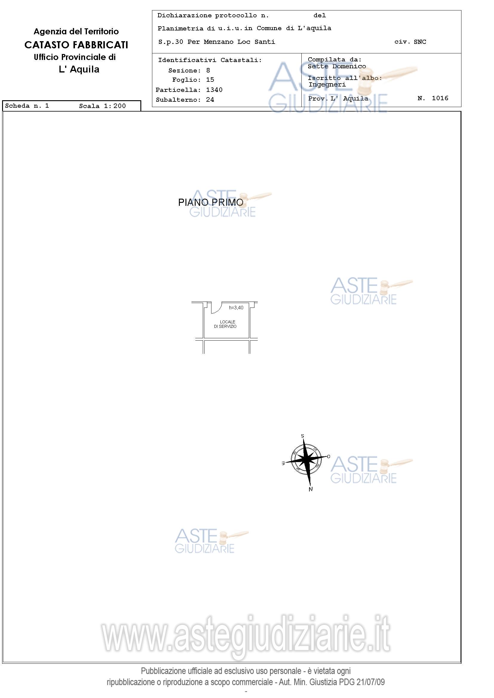 Planimetria del bene