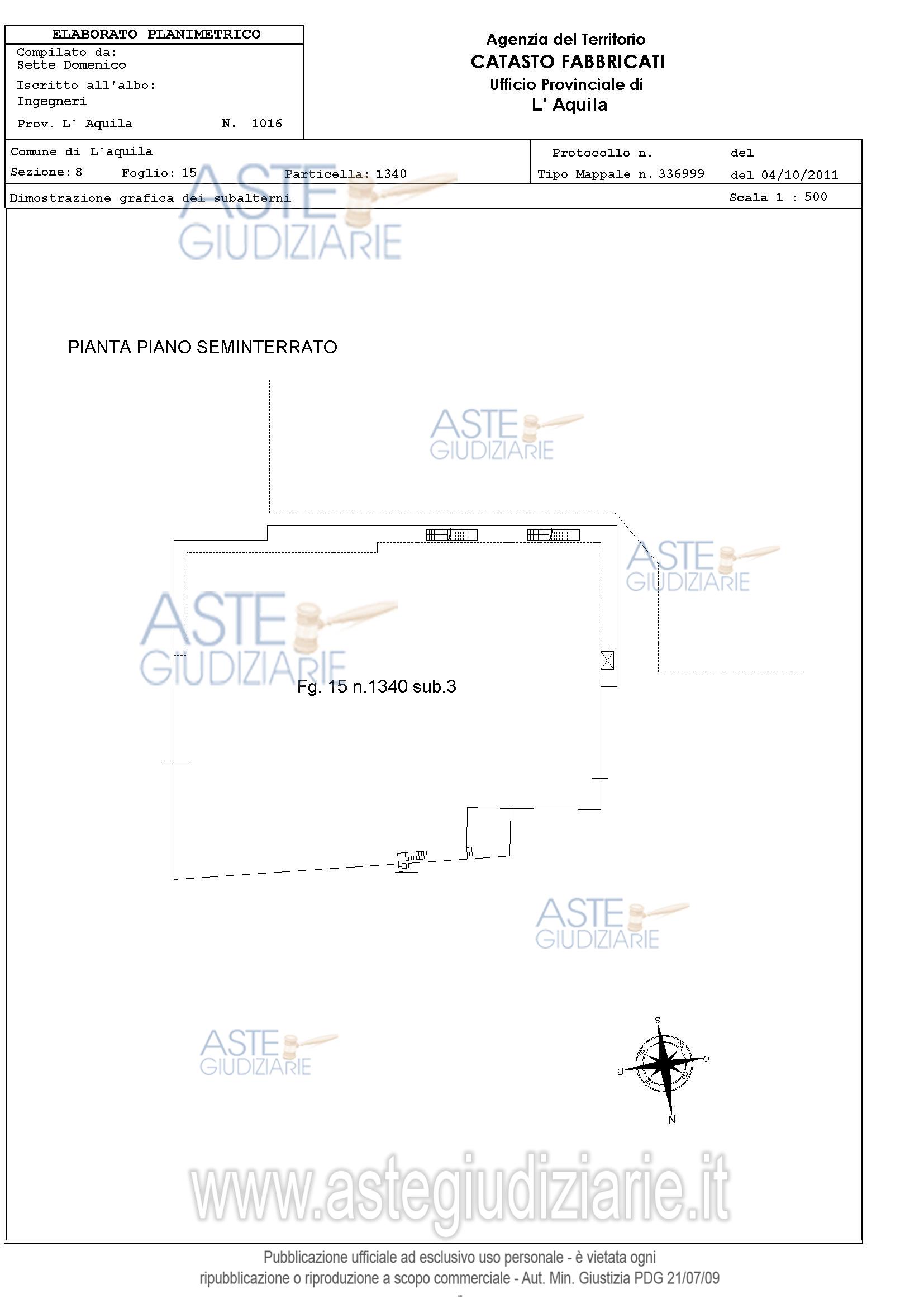 Planimetria del bene