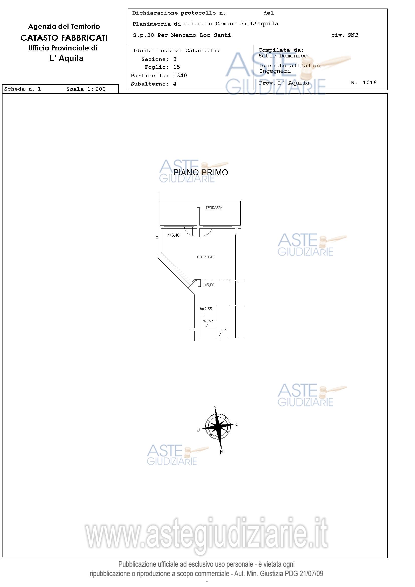 Planimetria del bene