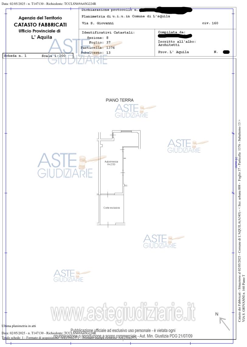 Planimetria del bene