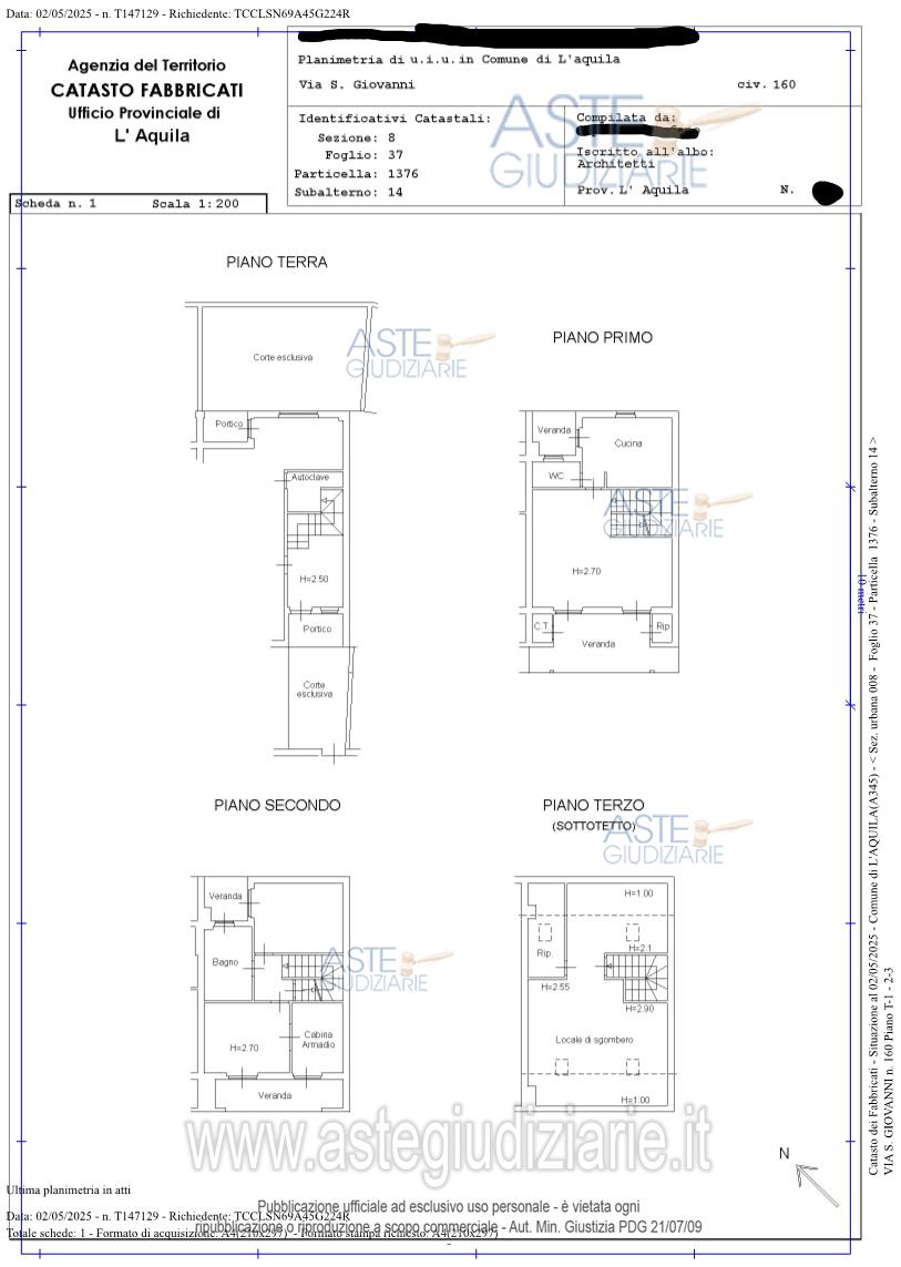 Planimetria del bene