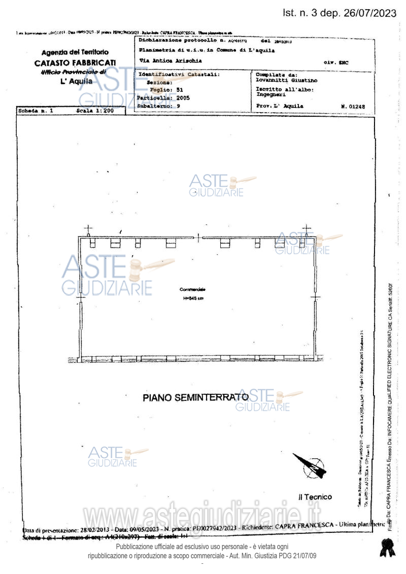 Planimetria del bene