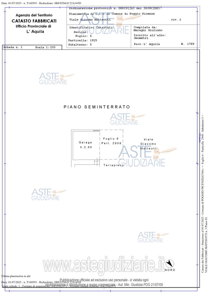 Planimetria del bene