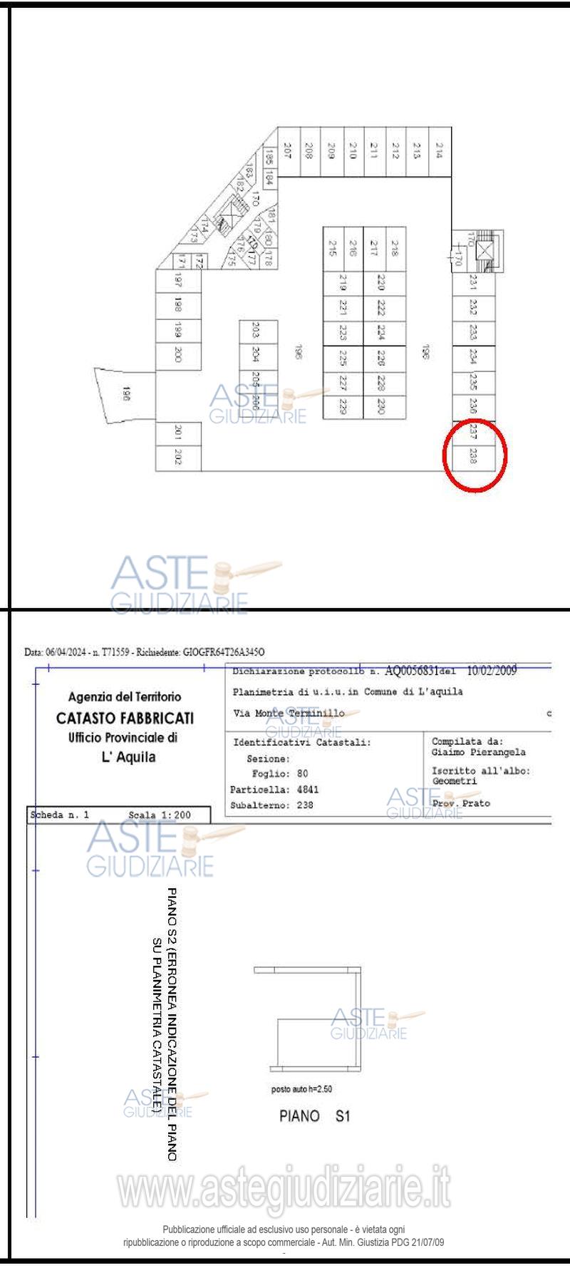 Planimetria del bene