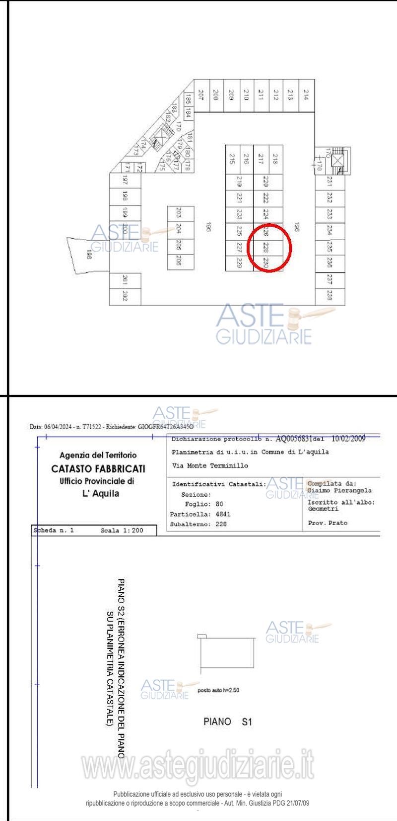 Planimetria del bene