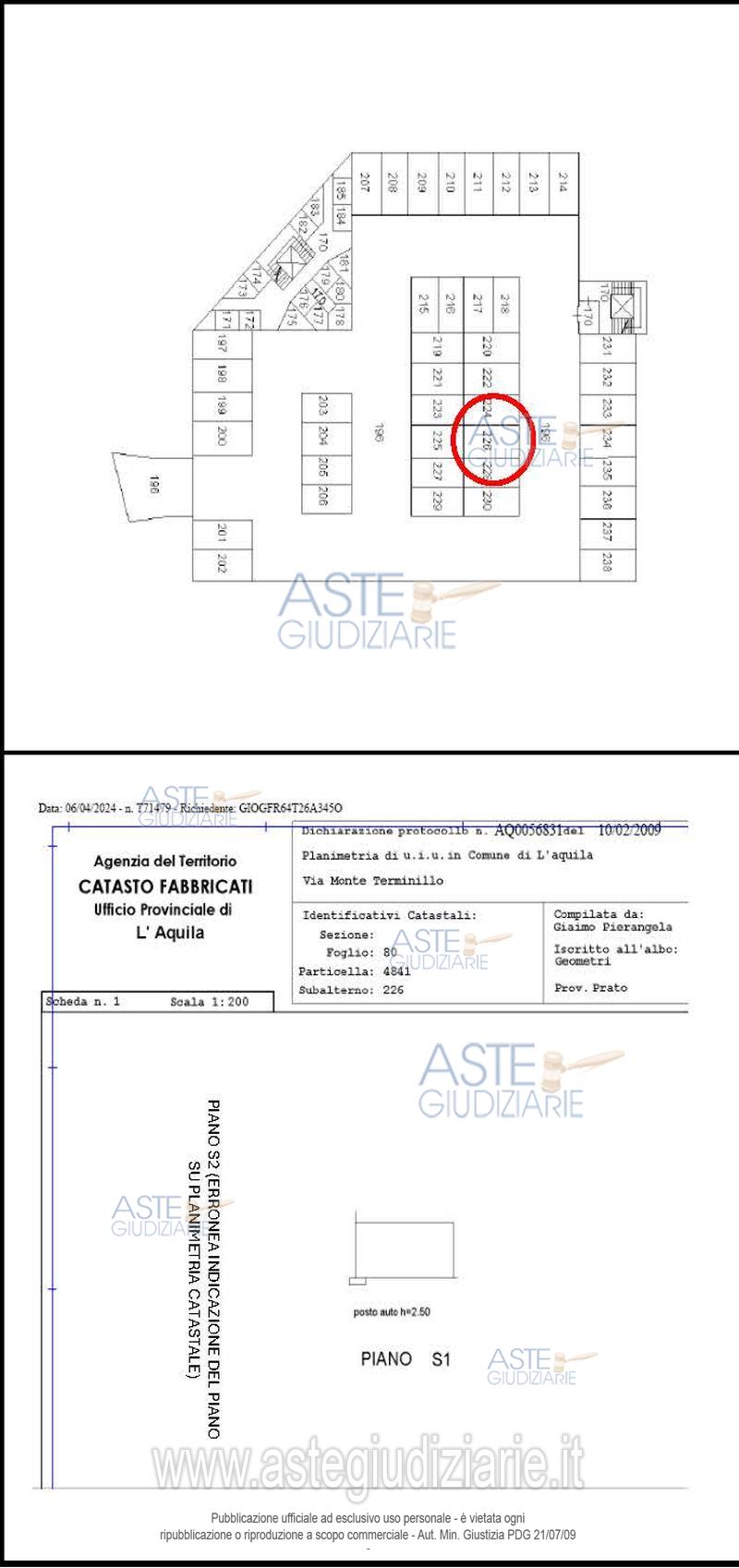 Planimetria del bene