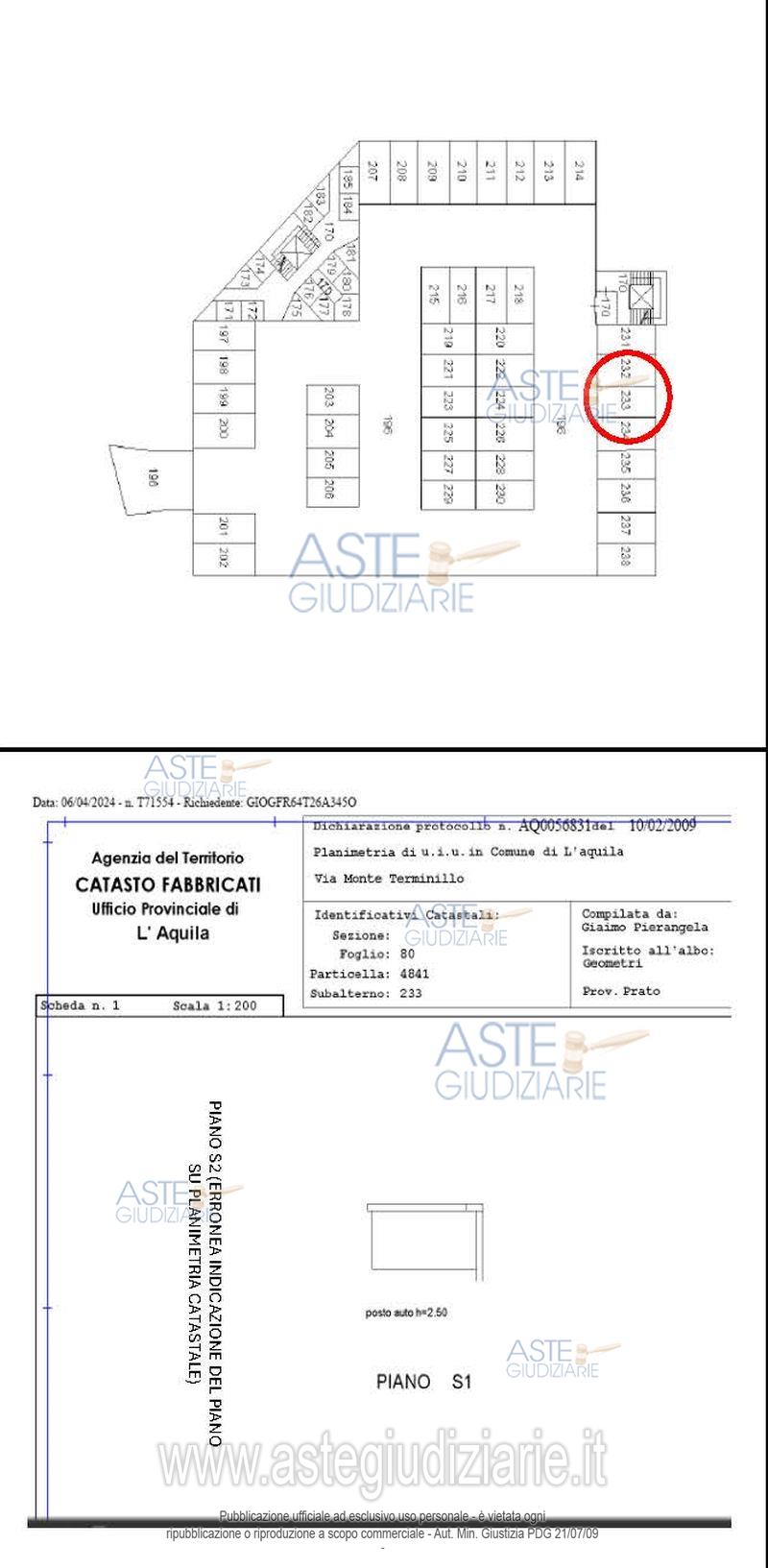 Planimetria del bene