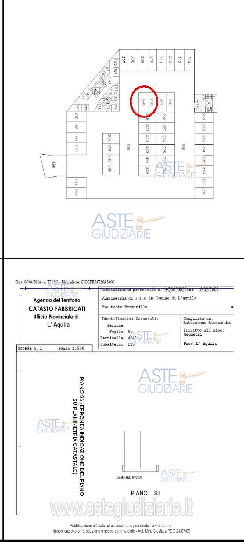 Planimetria del bene