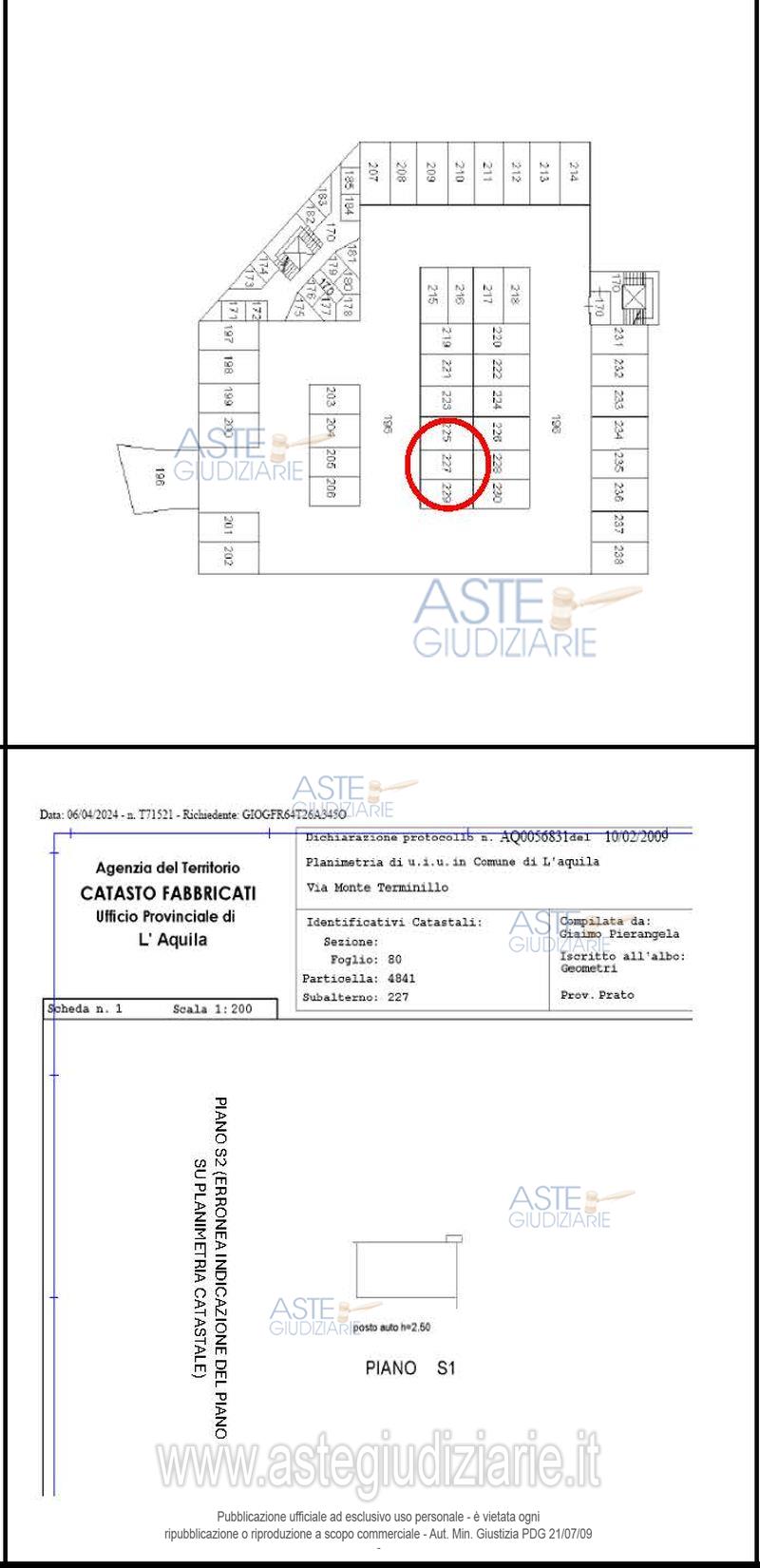 Planimetria del bene