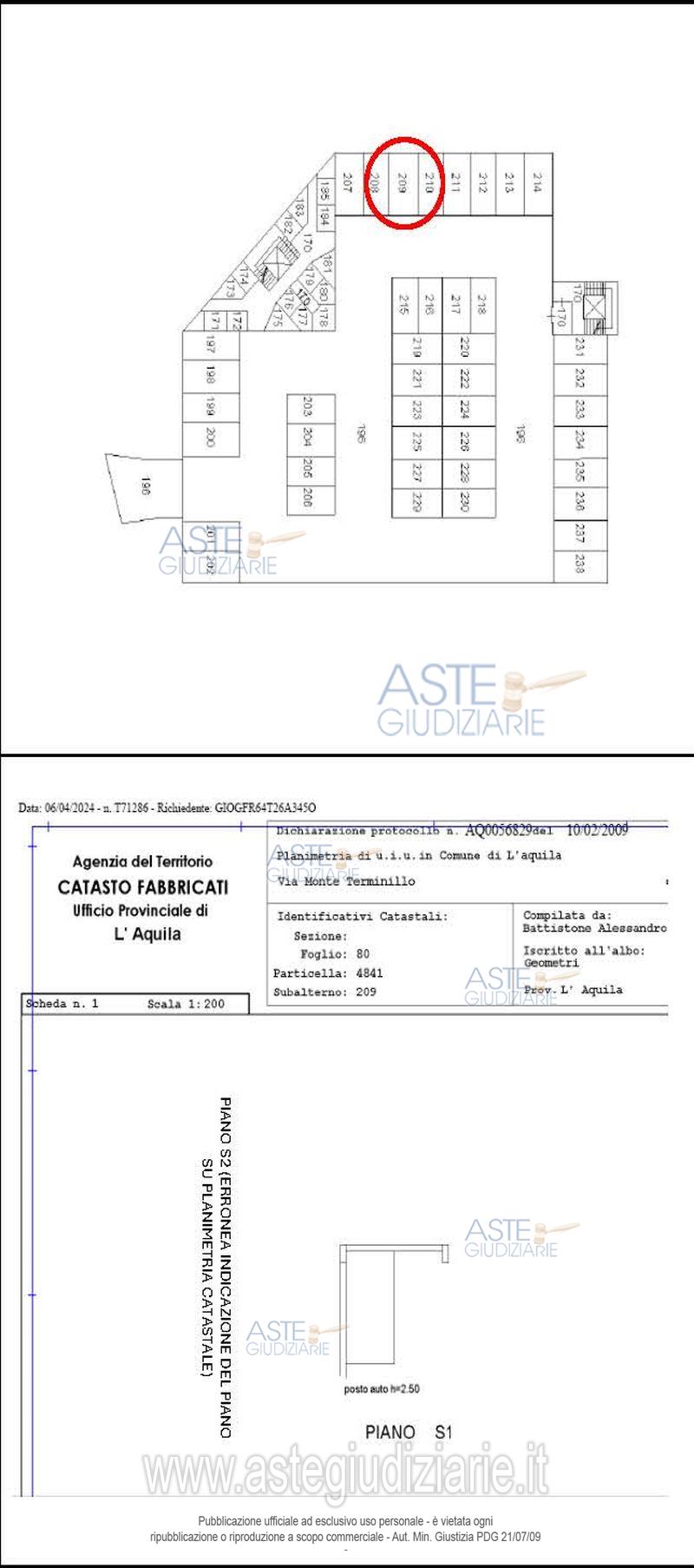 Planimetria del bene