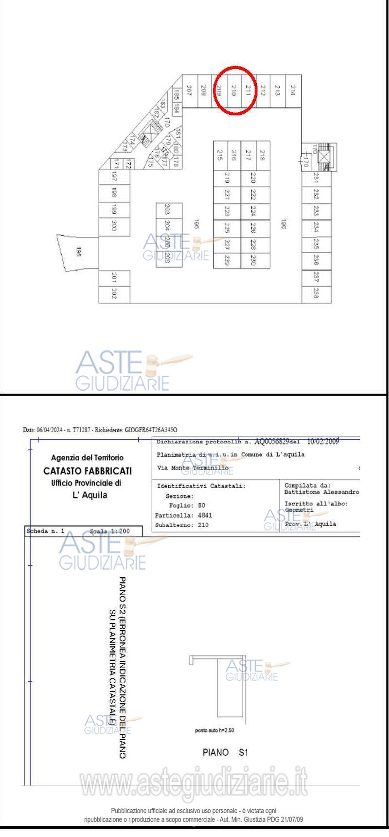 Planimetria del bene