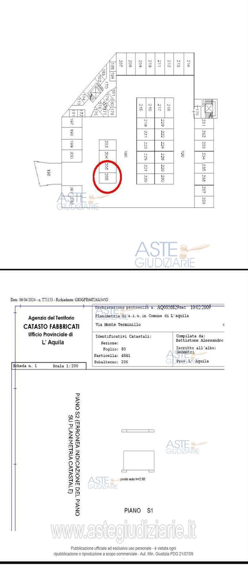 Planimetria del bene