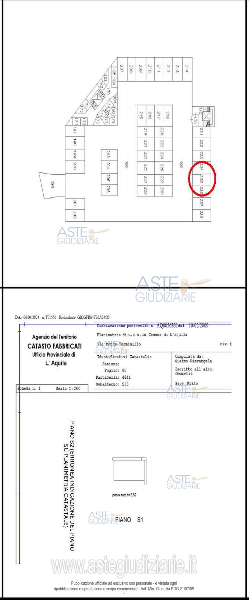 Planimetria del bene