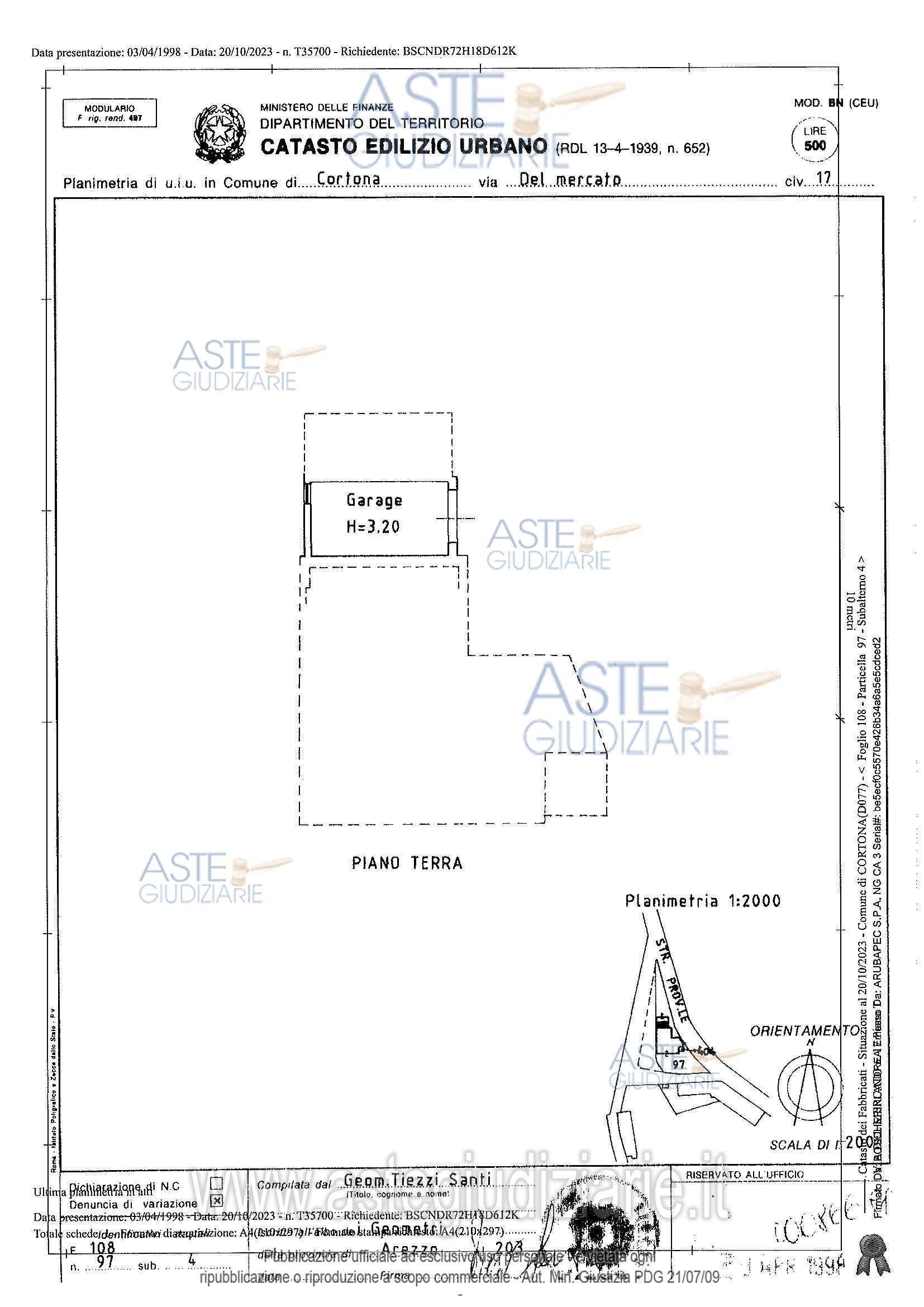 Planimetria del bene