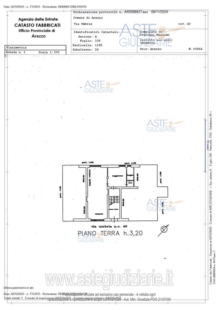 Planimetria del bene