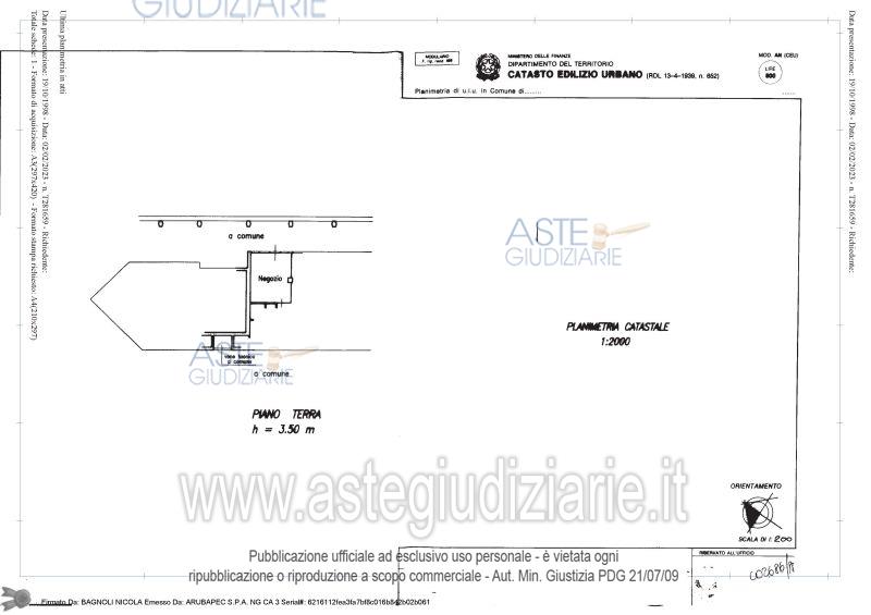 Planimetria del bene
