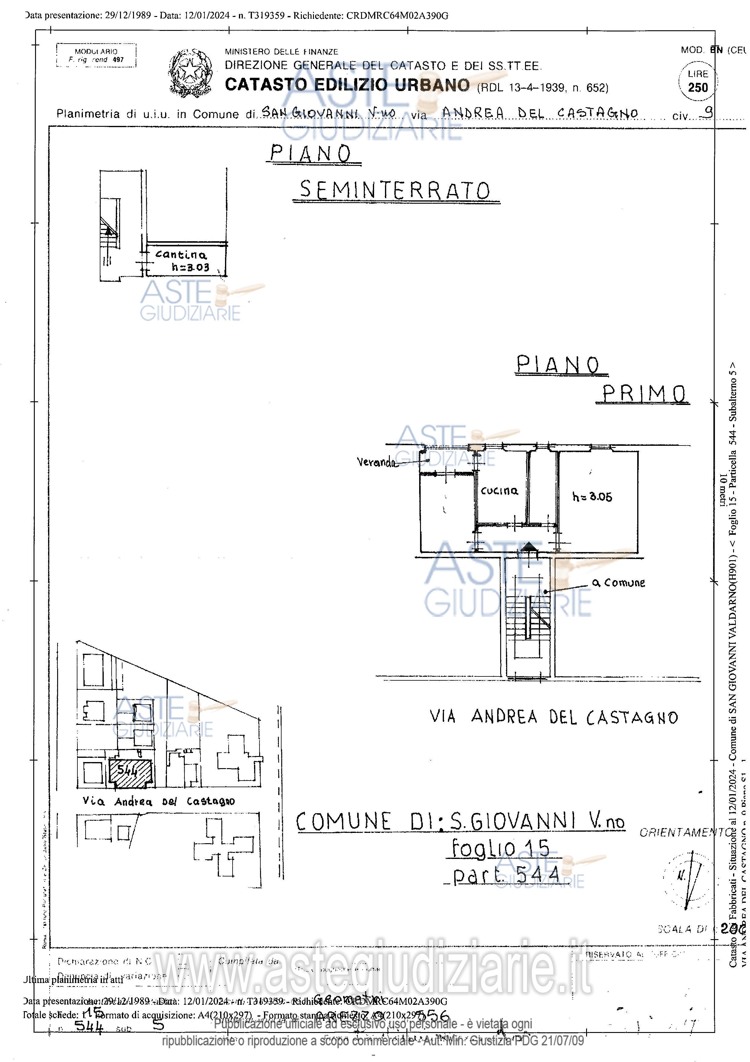 Planimetria del bene