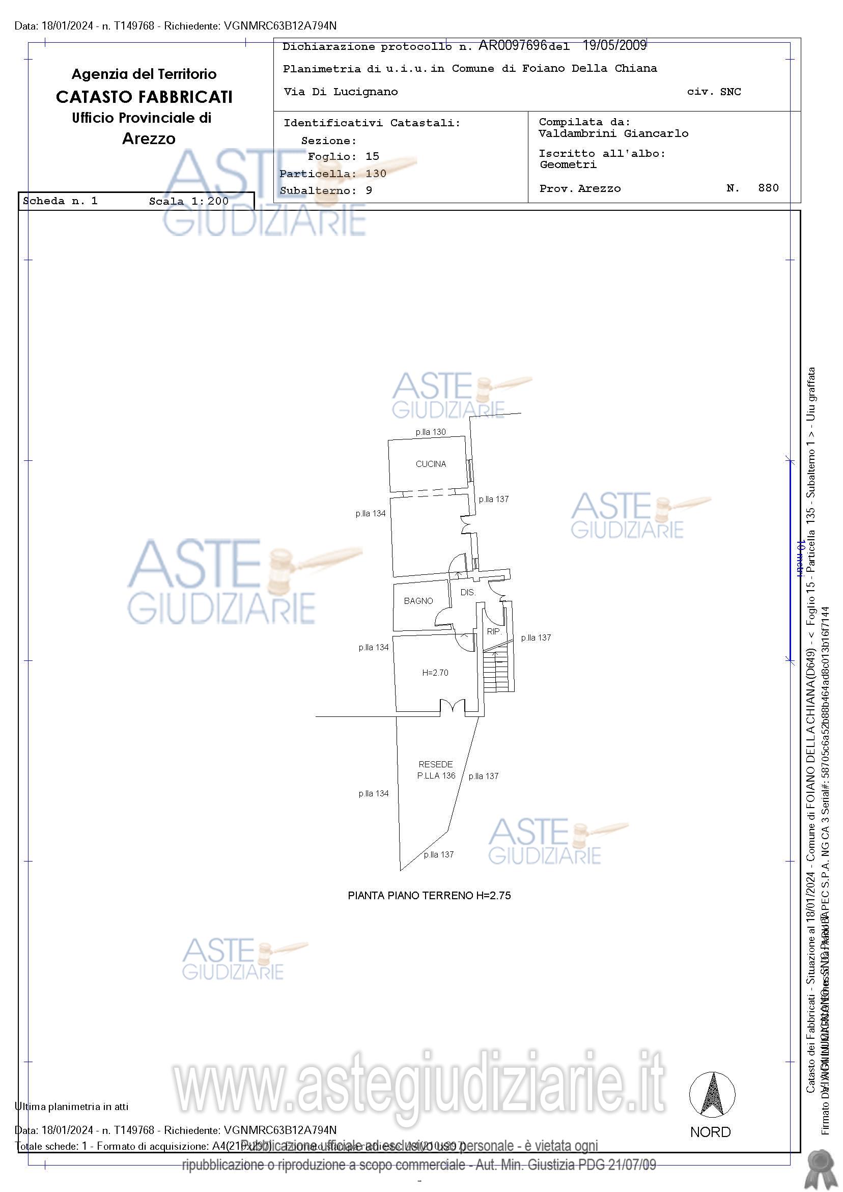 Planimetria del bene
