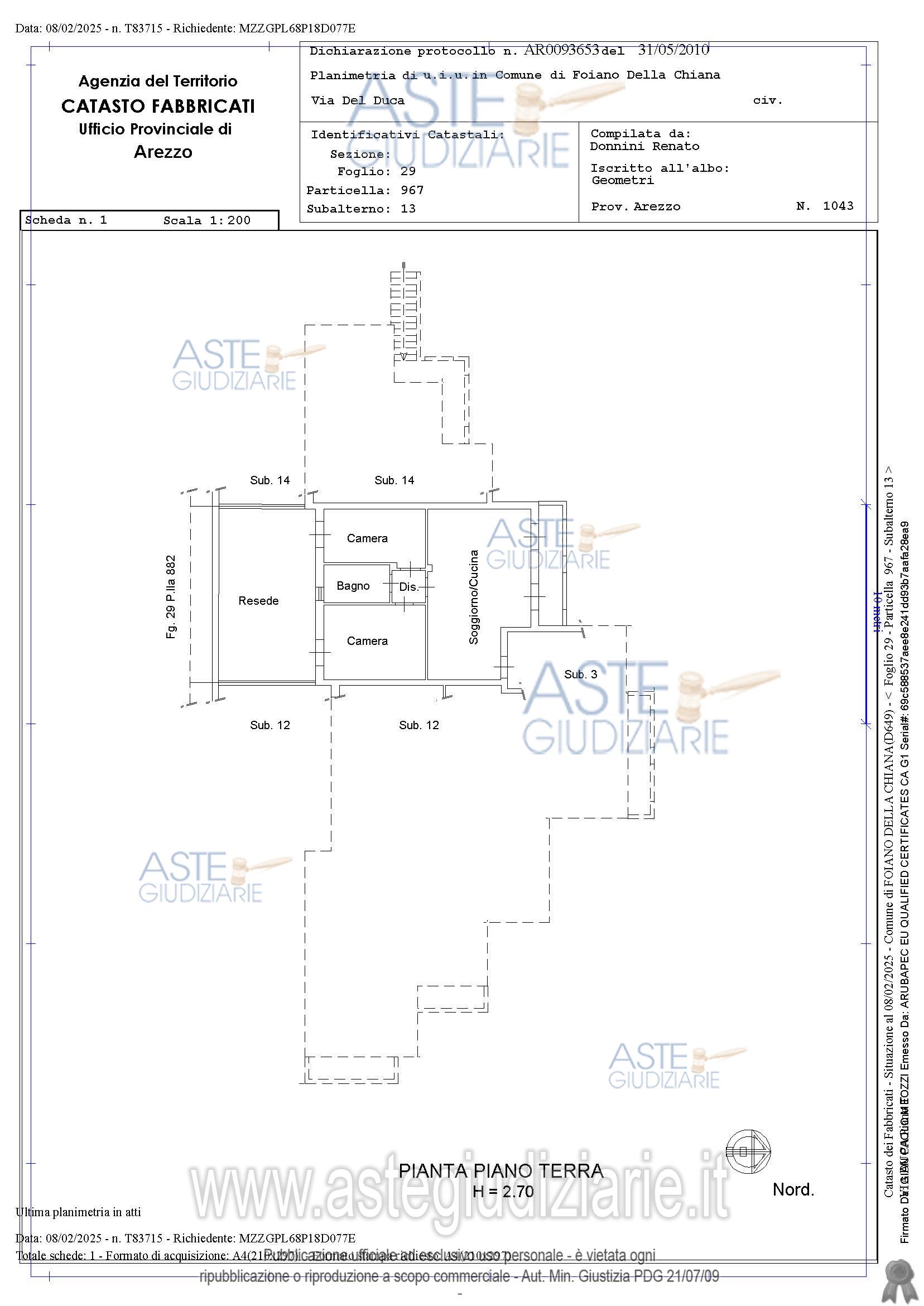 Planimetria del bene