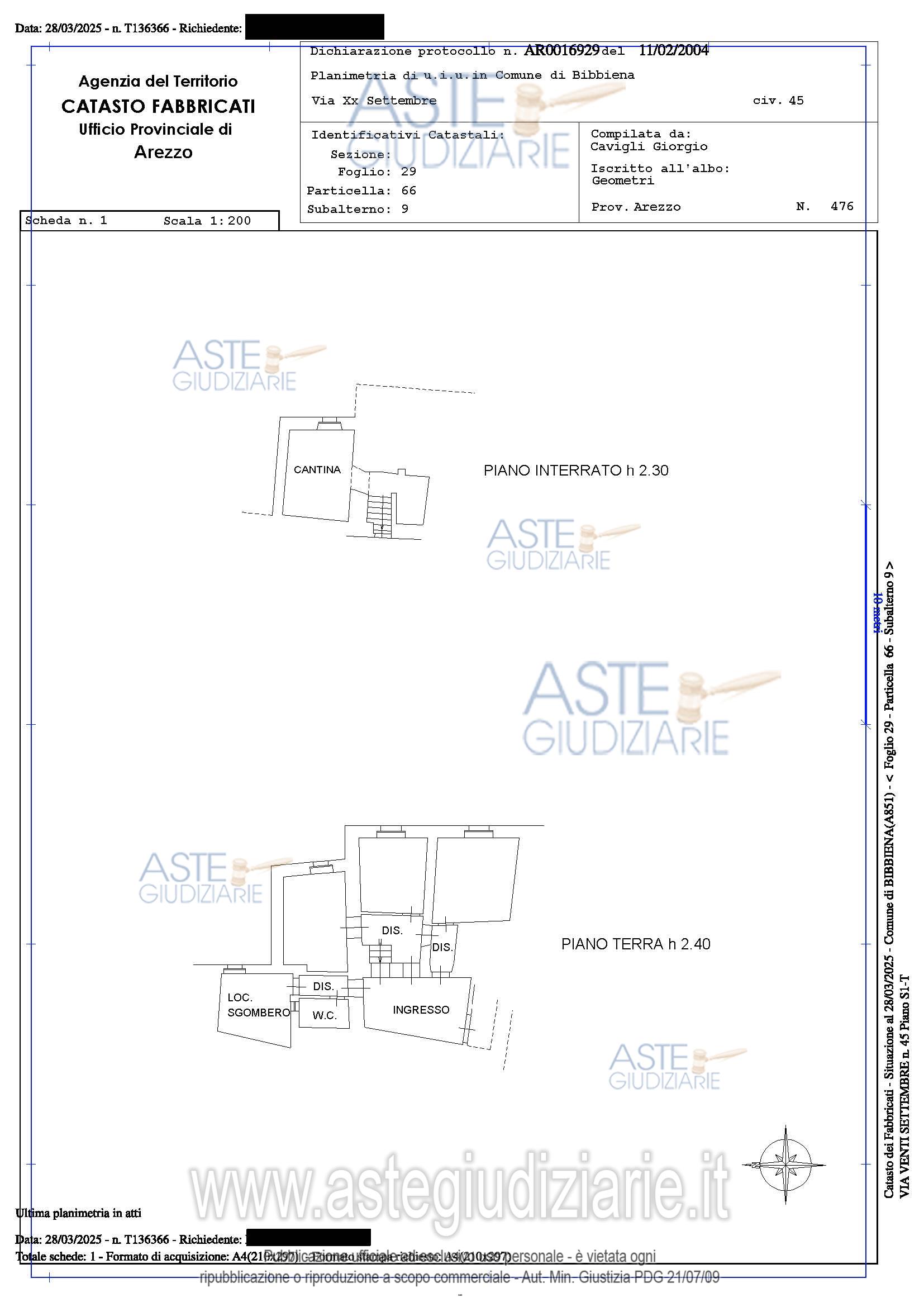 Planimetria del bene