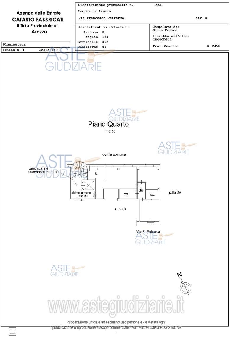 Planimetria del bene