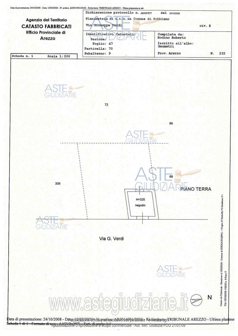 Planimetria del bene
