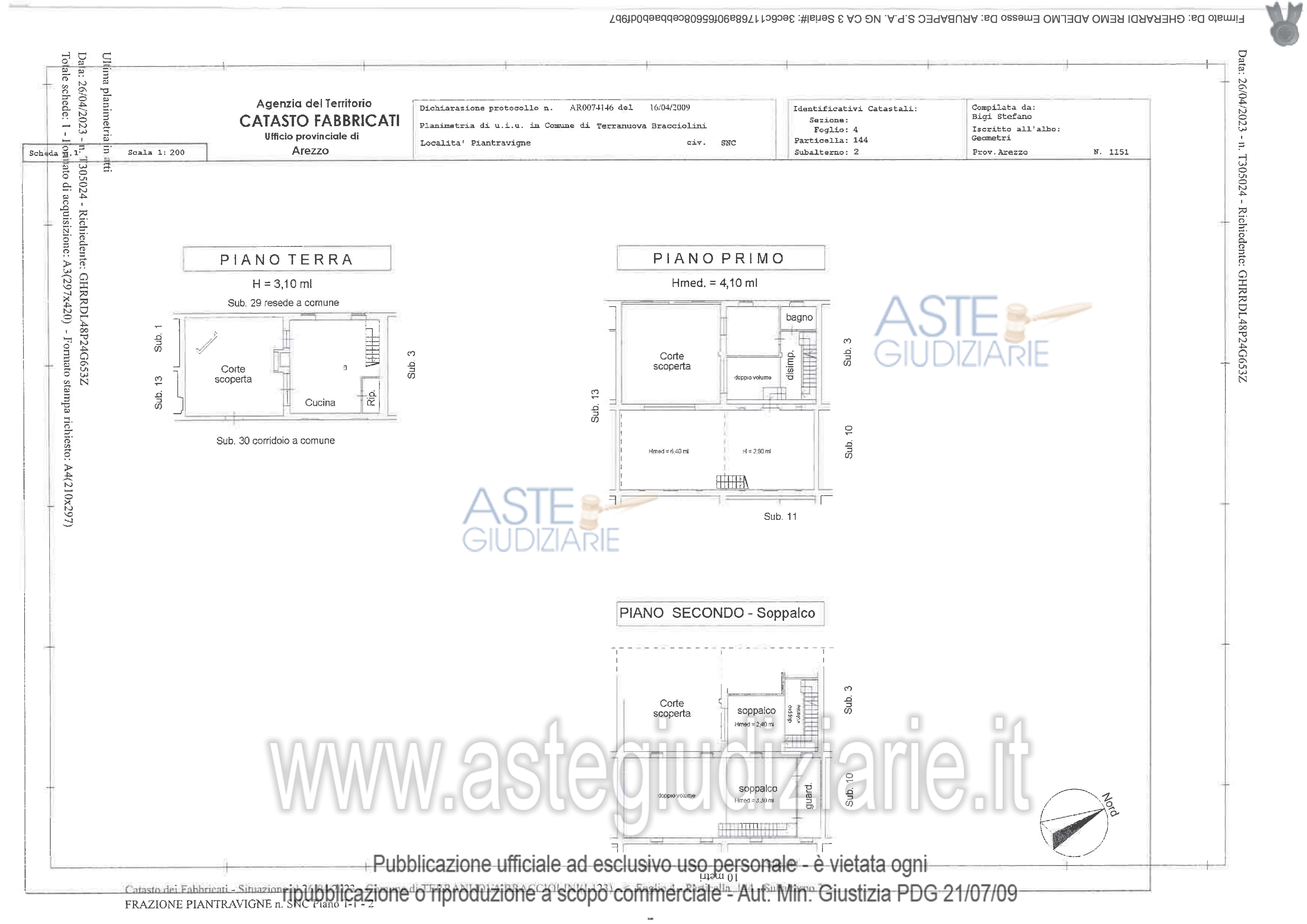 Planimetria del bene