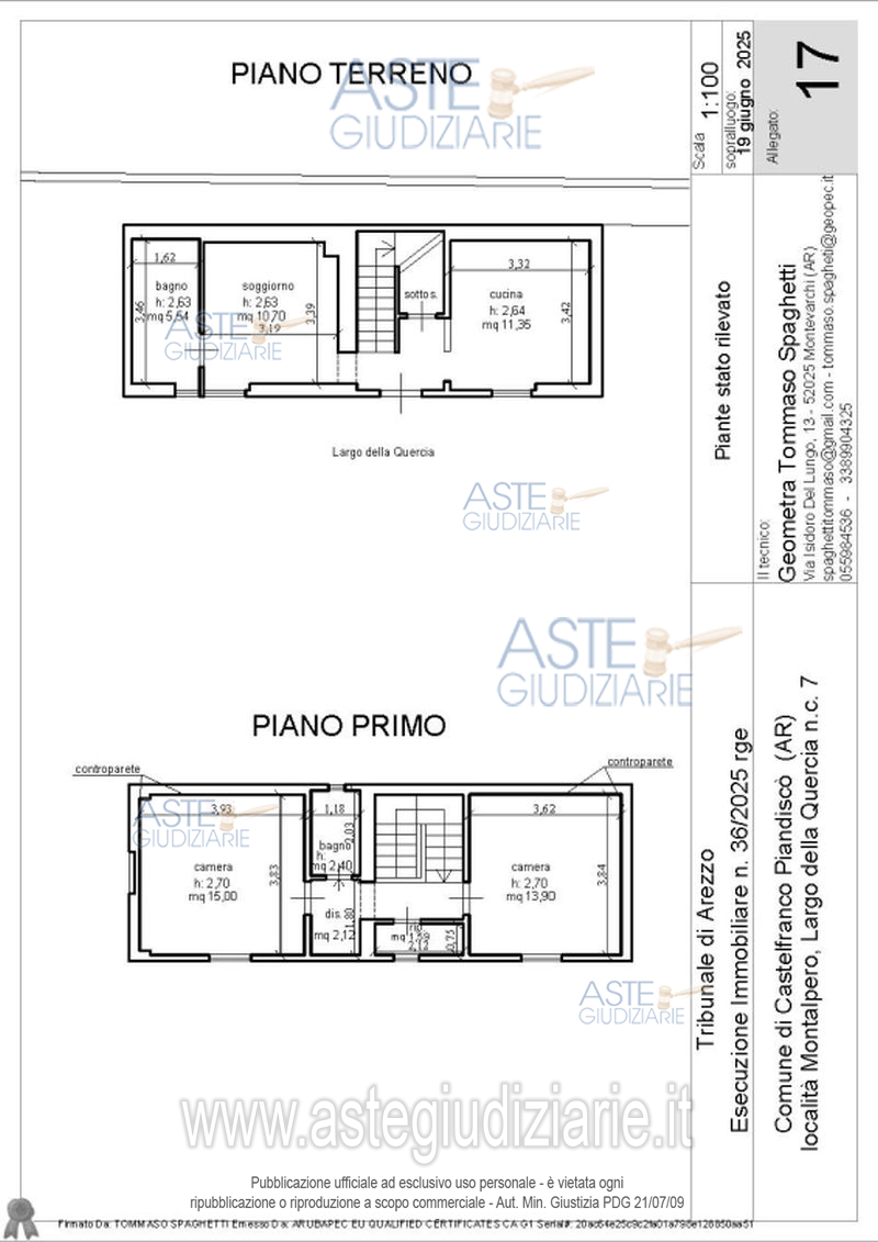 Planimetria del bene