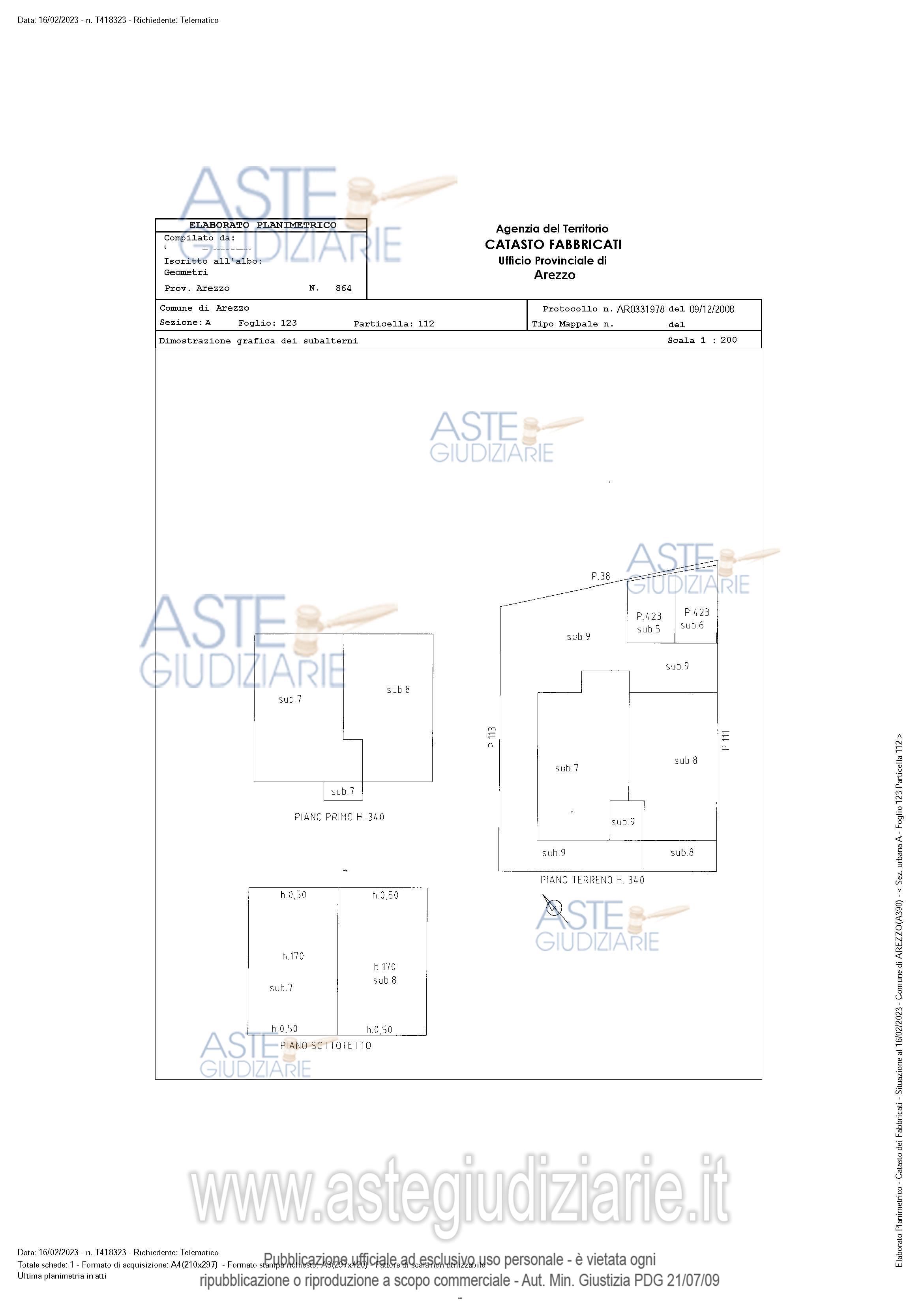 Planimetria del bene