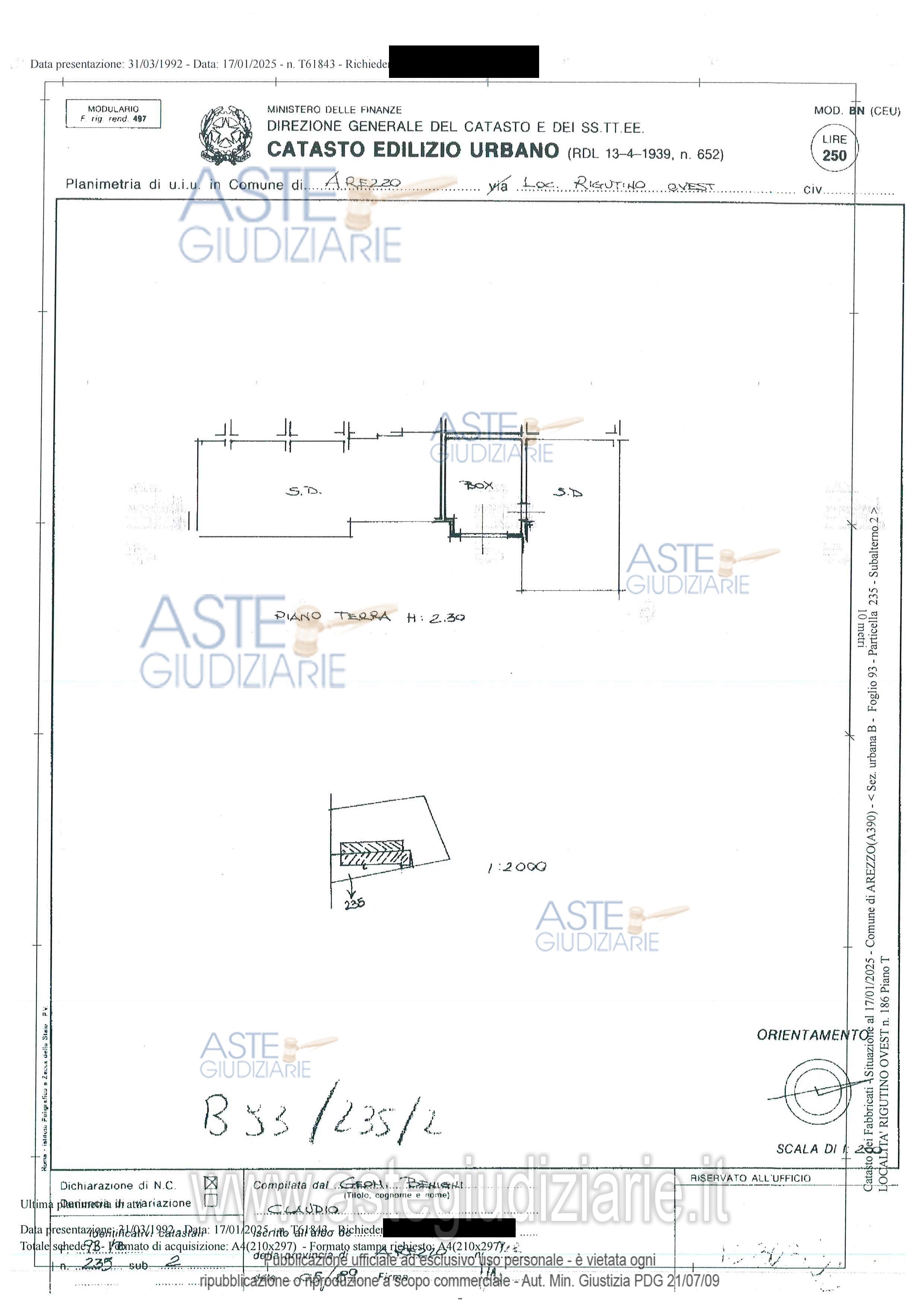 Planimetria del bene