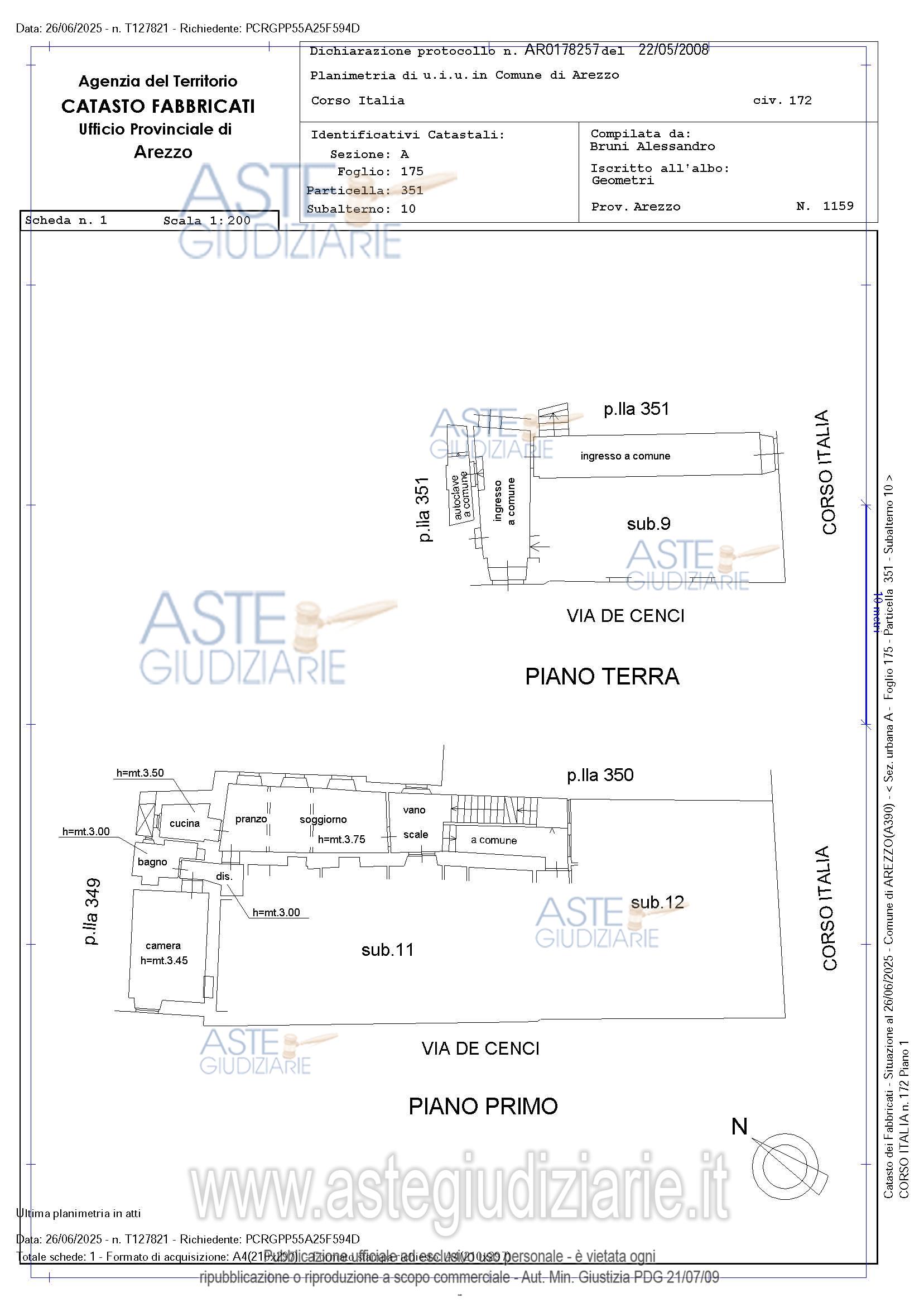 Planimetria del bene