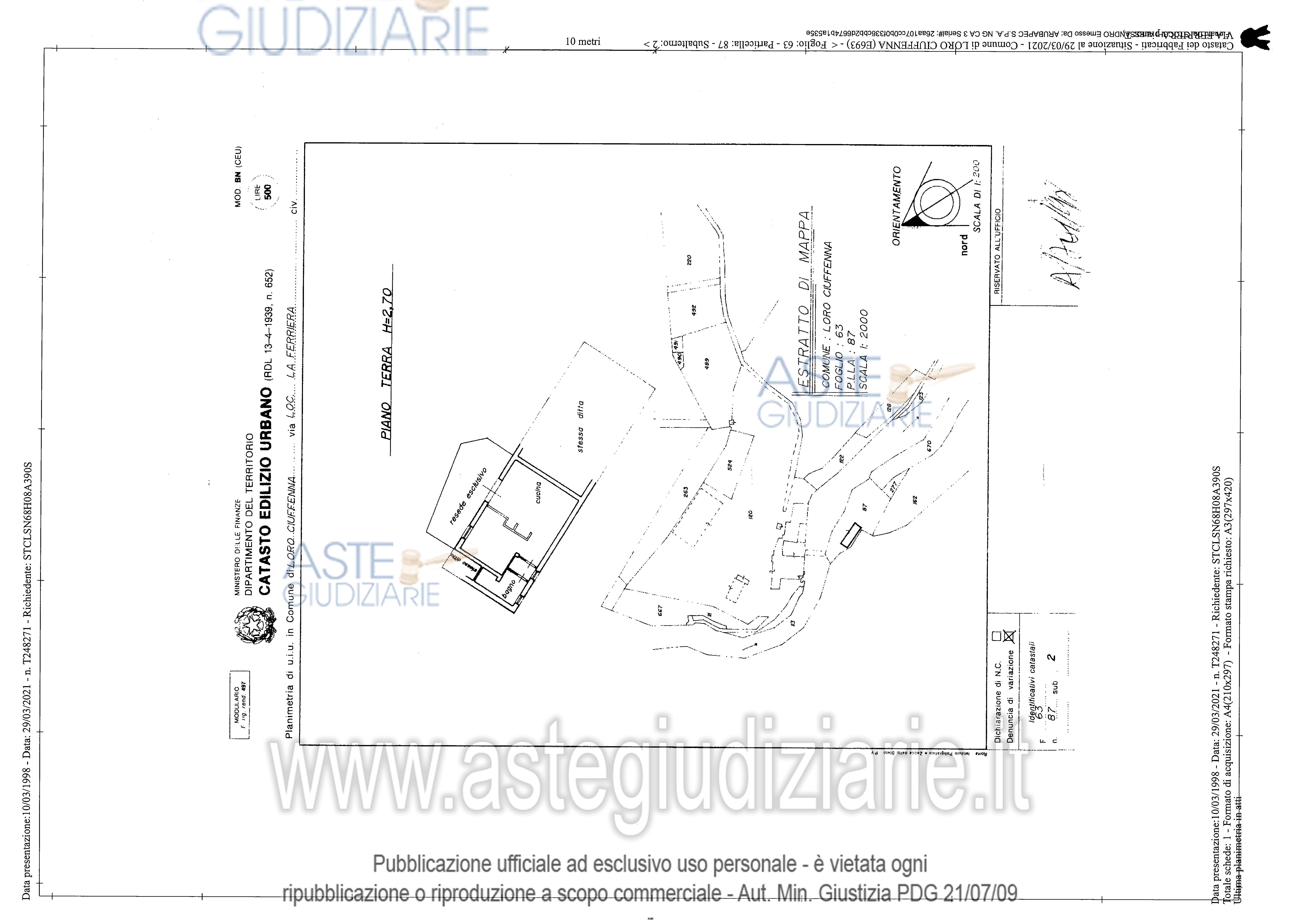 Planimetria del bene