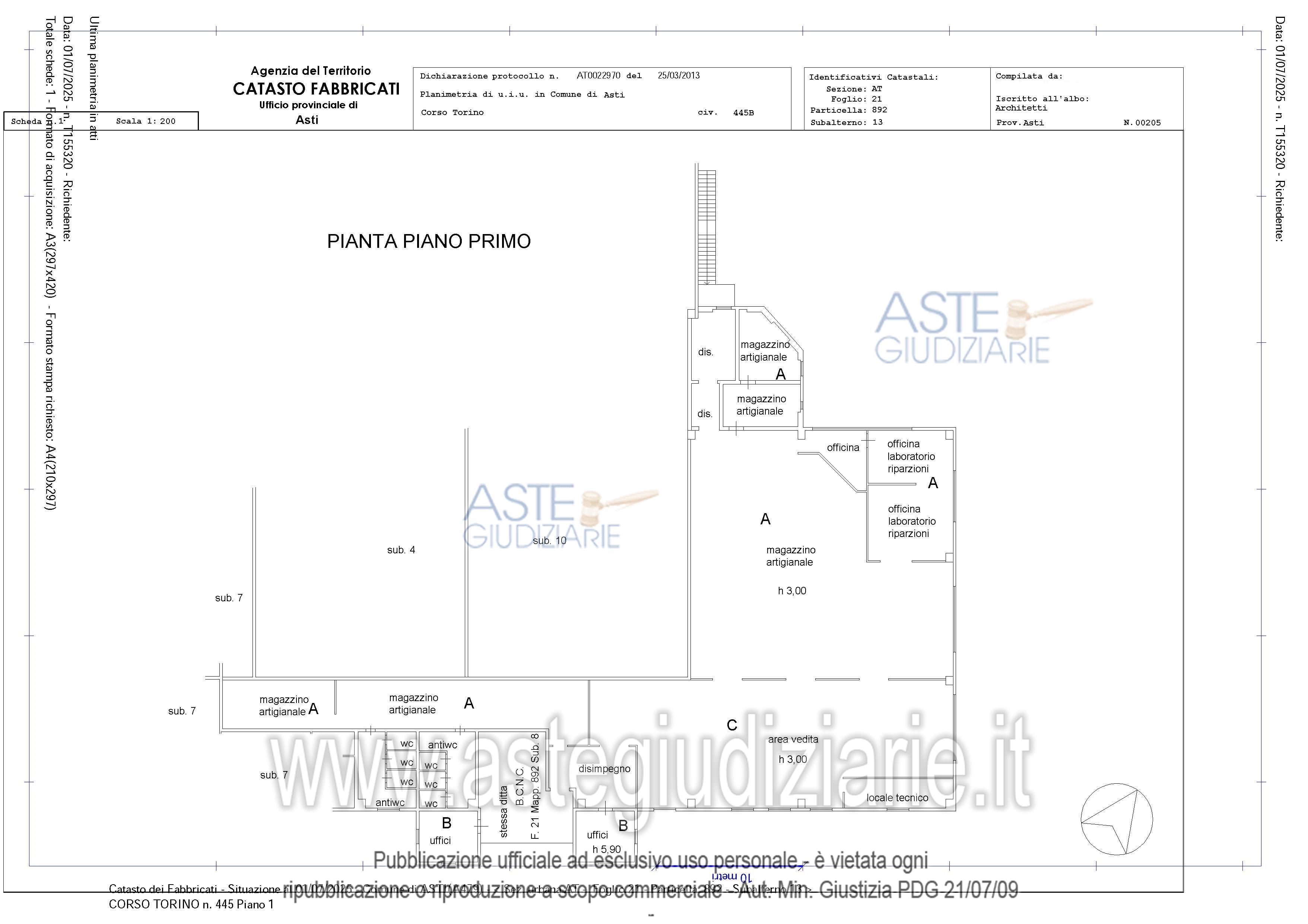 Planimetria del bene