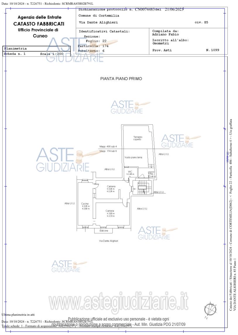 Planimetria del bene