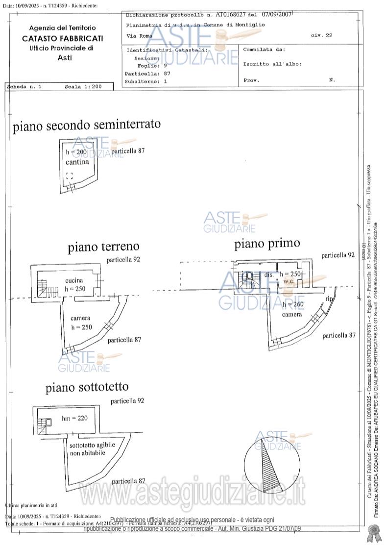 Planimetria del bene