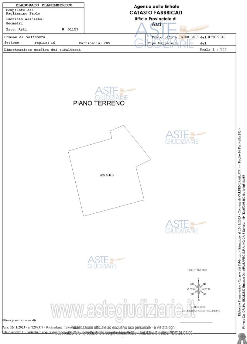 Planimetria del bene
