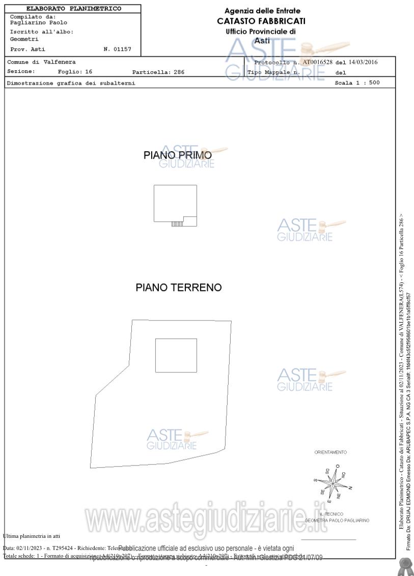 Planimetria del bene